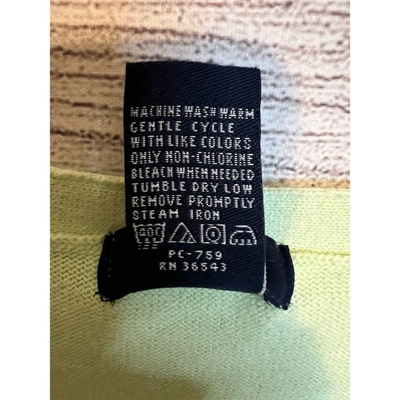 Women's IZOD Argyle Cardigan Sweater Mint Green And Black size XS Button Up - Picture 4 of 5